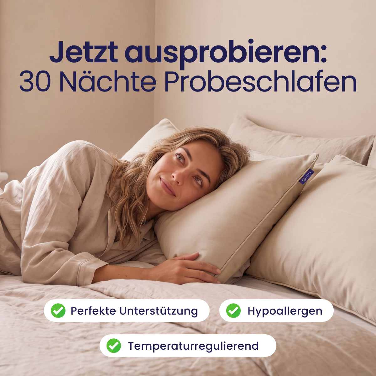Zelesta Comfort Waschbares & Anpassbares Kopfkissen - Taupe
