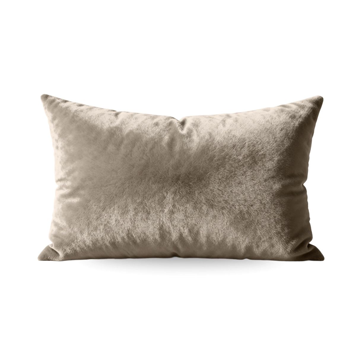 Zelesta Flanel Uni Kissenbezüge Set von 2 in Taupe, rechteckig und 80x80 cm groß, stilvoll vor weißem Hintergrund platziert.