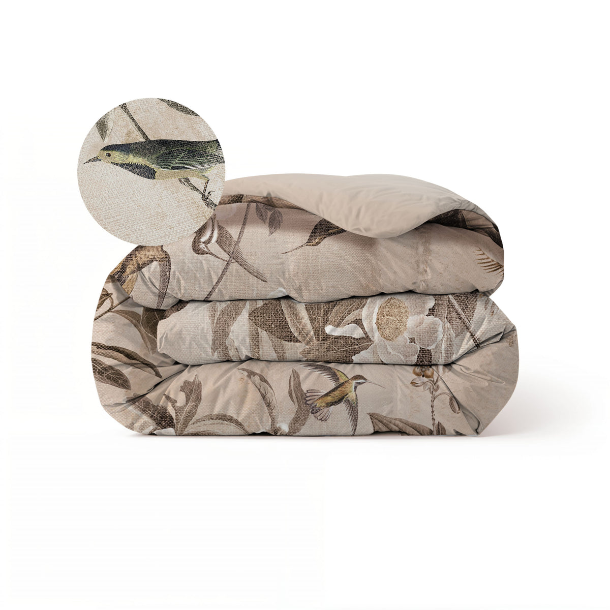 Zelesta Comfort Design Nahtlose Bettdecke - Vintage Birds Sand