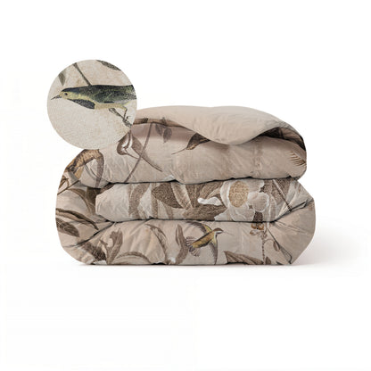 Zelesta Comfort Design Nahtlose Bettdecke - Vintage Birds Sand