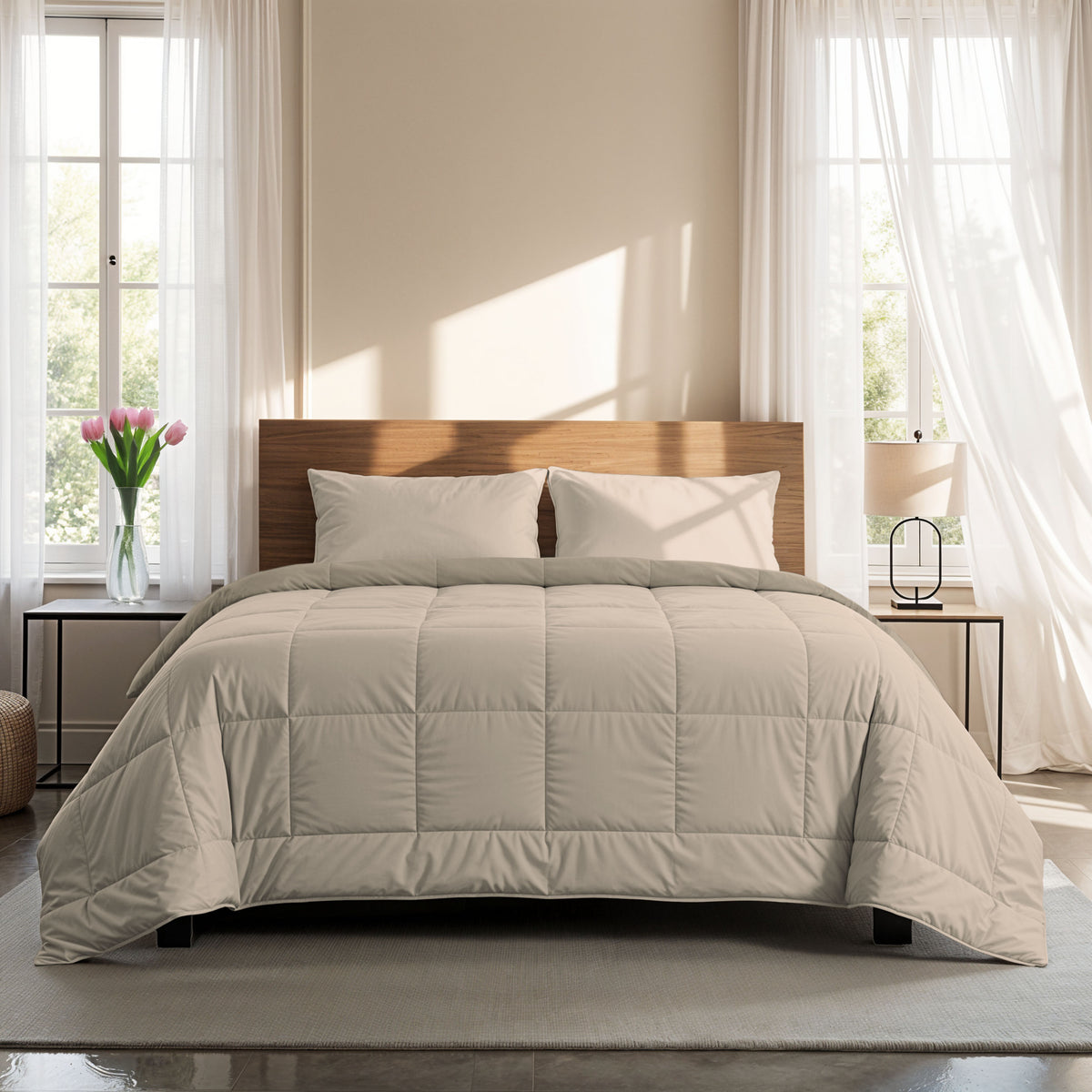 Zelesta Comfort Duo Sommerbettdecke - Taupe & Champagner