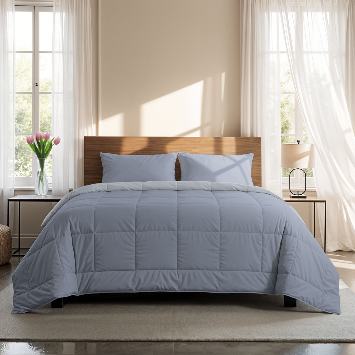 Zelesta Comfort Duo Sommerbettdecke - Eisblau & Sanftes Blau
