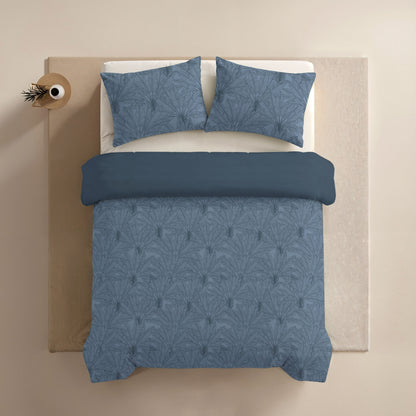 Zelesta Comfort Design Nahtlose Bettdecke - Botanical Line Art Blue