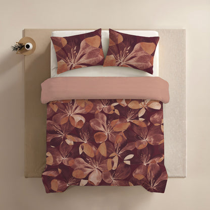 Zelesta Comfort Design Nahtlose Bettdecke - Oversized Flower Blush Red