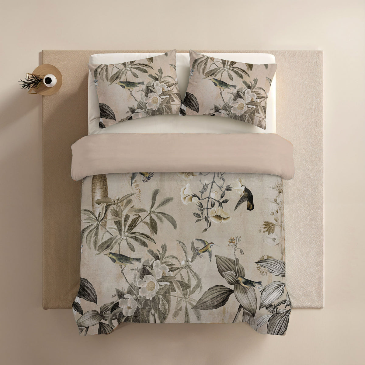 Zelesta Comfort Design Nahtlose Bettdecke - Vintage Birds Sand