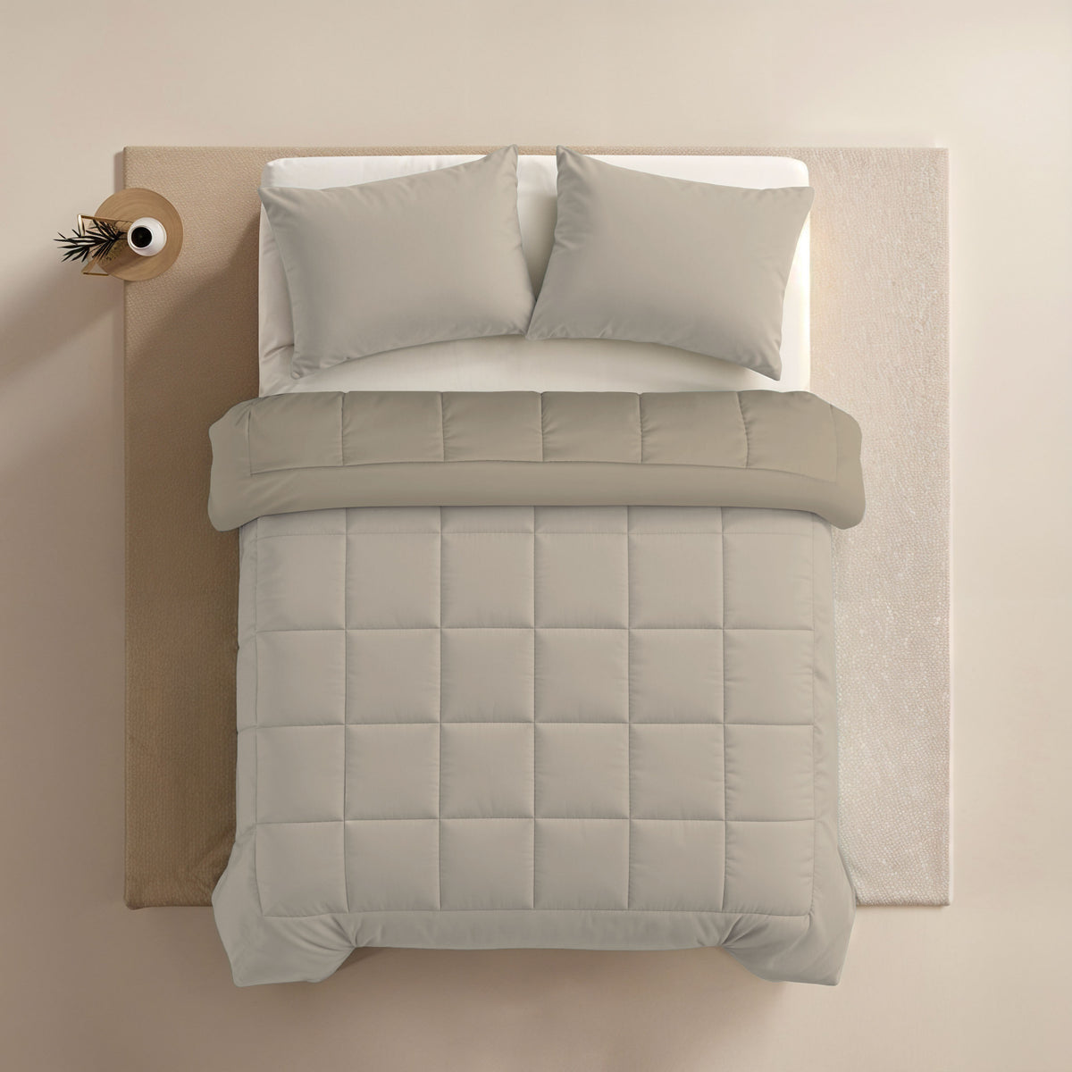 Zelesta Comfort Duo Sommerbettdecke - Taupe & Champagner