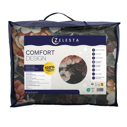 Zelesta Comfort Design Nahtlose Bettdecke - Golden Age Flower Black