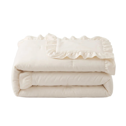 Zelesta Everyday Ruffles Bettdecke - Cremeweiß