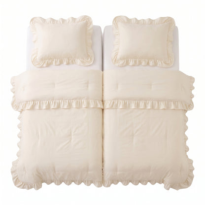 Zelesta Everyday Ruffles Bettdecke - Cremeweiß