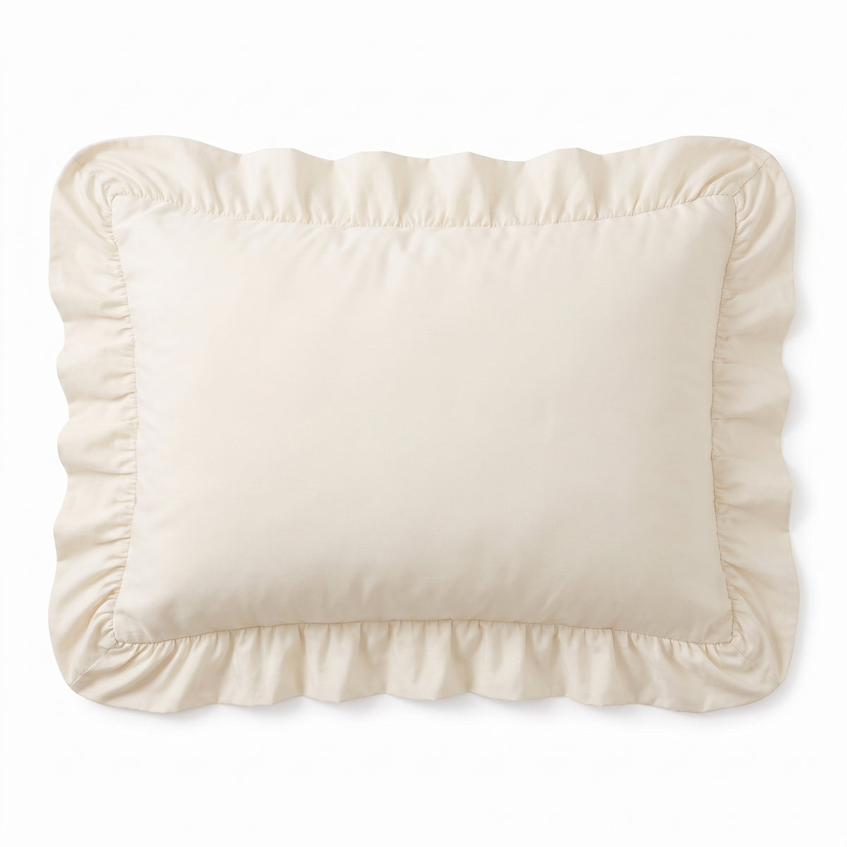 Zelesta Everyday Ruffles Kissenbezüge Set von 2 - Cremeweiß