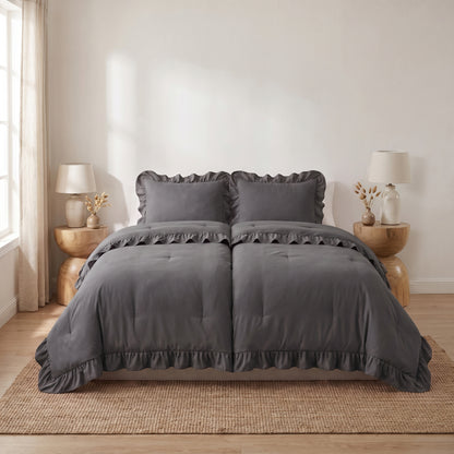 Zelesta Everyday Ruffles Bettdecke - Anthrazit
