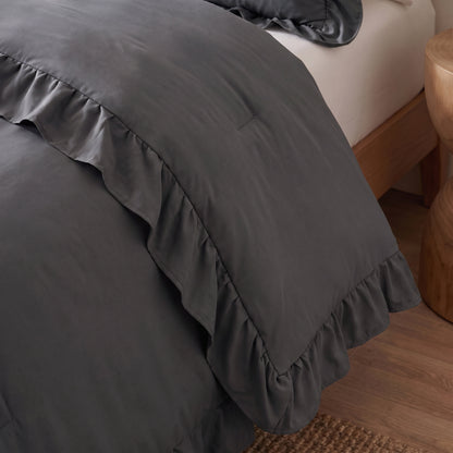 Zelesta Everyday Ruffles Bettdecke - Anthrazit