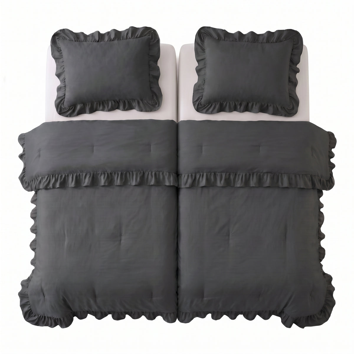 Zelesta Everyday Ruffles Bettdecke - Anthrazit