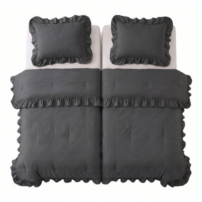 Zelesta Everyday Ruffles Bettdecke - Anthrazit