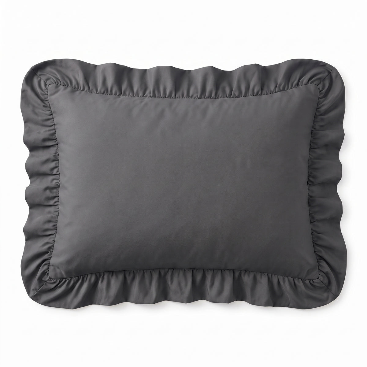 Zelesta Everyday Ruffles Kissenbezüge Set von 2 - Anthrazit