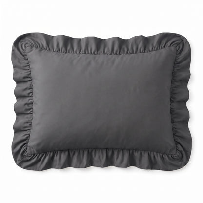 Zelesta Everyday Ruffles Kissenbezüge Set von 2 - Anthrazit