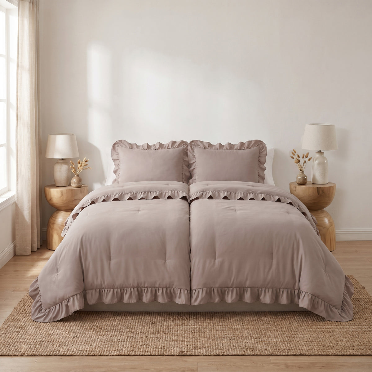 Zelesta Everyday Ruffles Bettdecke - Khaki