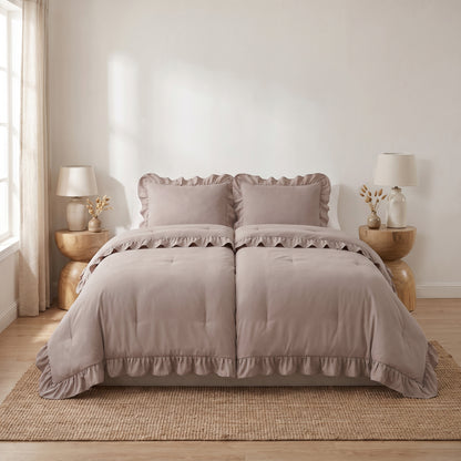 Zelesta Everyday Ruffles Bettdecke - Khaki