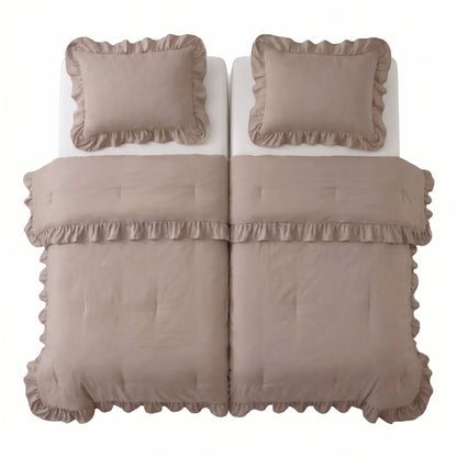 Zelesta Everyday Ruffles Bettdecke - Khaki