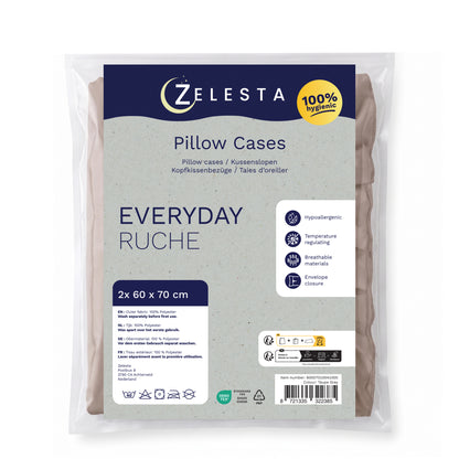 Zelesta Everyday Ruffles Kissenbezüge Set von 2 - Khaki