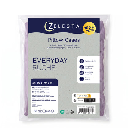Zelesta Everyday Ruffles Kissenbezüge Set von 2 - Lavendel
