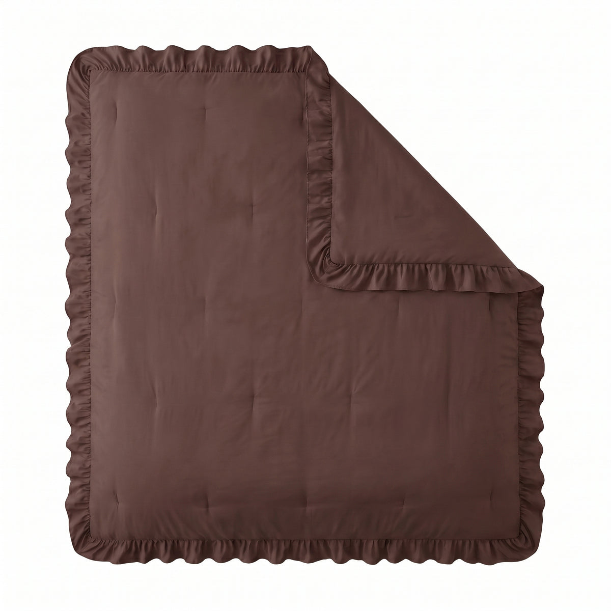 Zelesta Everyday Ruffles Bettdecke - Dunkelbraun