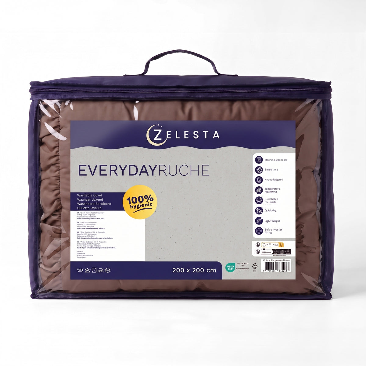 Zelesta Everyday Ruffles Bettdecke - Dunkelbraun