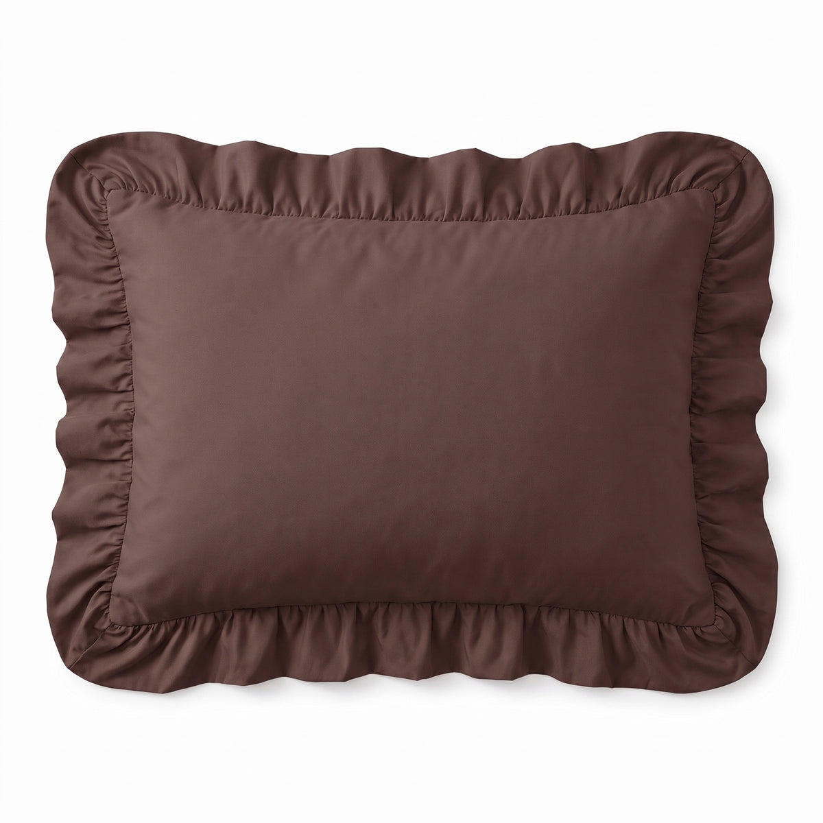 Zelesta Everyday Ruffles Kissenbezüge Set von 2 - Dunkelbraun