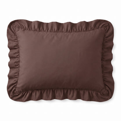 Zelesta Everyday Ruffles Kissenbezüge Set von 2 - Dunkelbraun