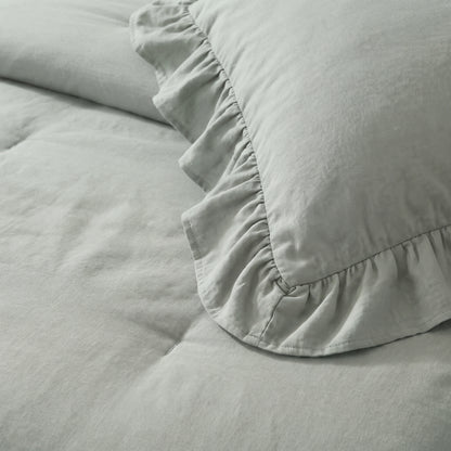 Zelesta Everyday Ruffles Bettdecke - Meergrün