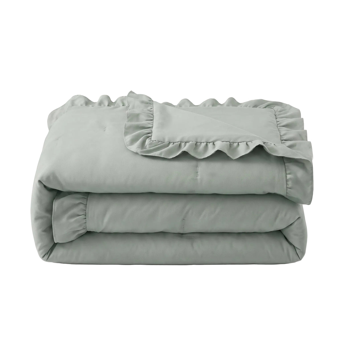 Zelesta Everyday Ruffles Bettdecke - Meergrün