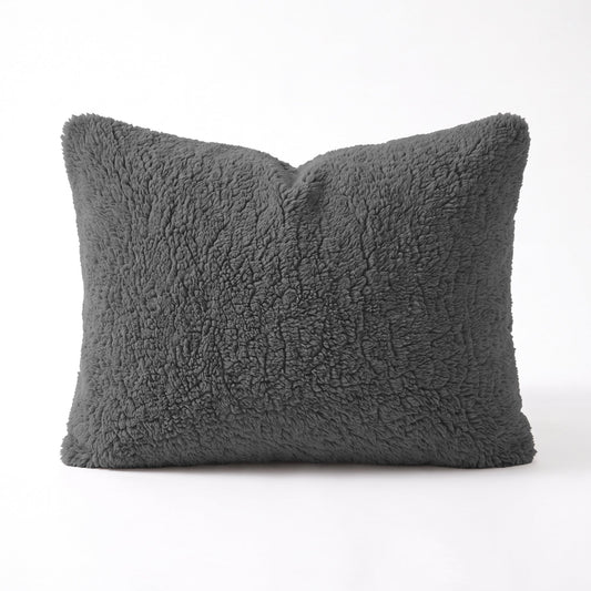 Zelesta Special Teddy Chenille Kissenbezüge Set von 2 - Anthrazit