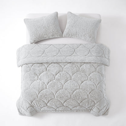 Zelesta Special Teddy Chenille Kissenbezüge Set von 2 - Grau