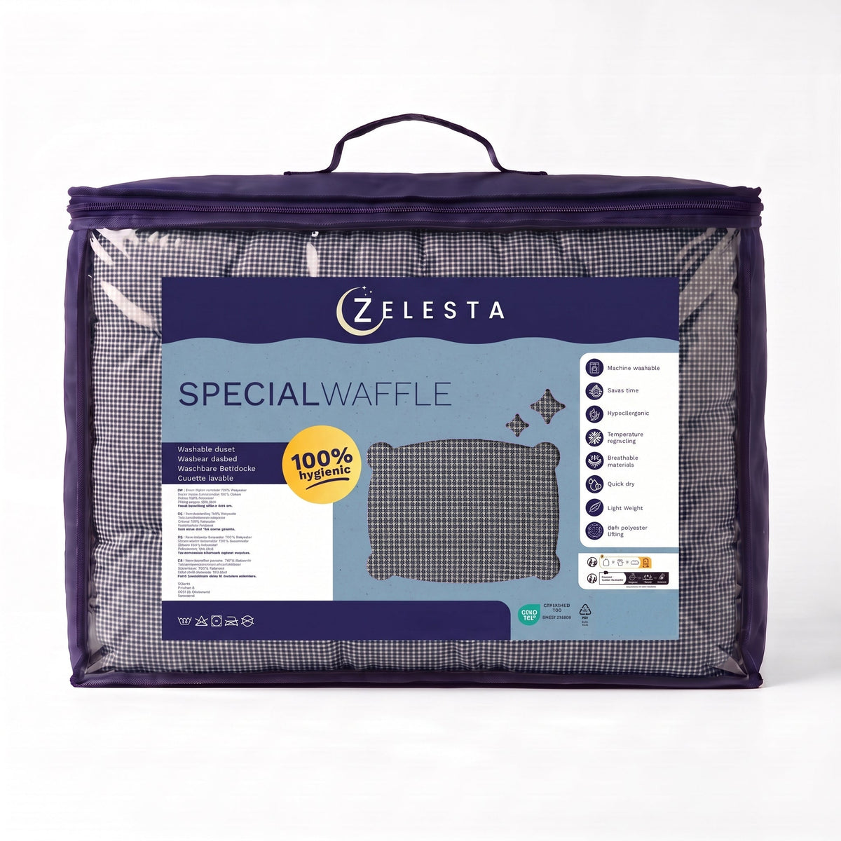 Zelesta Special Waffel-Percal-Bettdecke - Marineblau-Mix