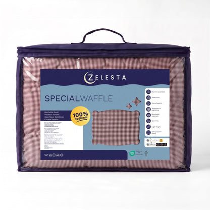 Zelesta Special Waffel-Percal-Bettdecke - Bordeaux-Mix