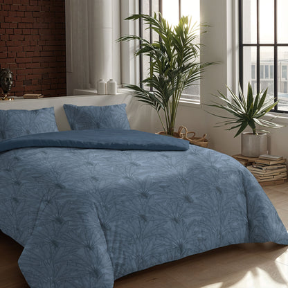 Zelesta Comfort Design Nahtlose Bettdecke - Botanical Line Art Blue