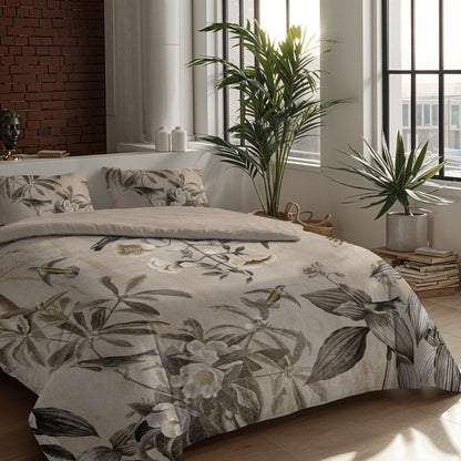 Zelesta Comfort Design Nahtlose Bettdecke - Vintage Birds Sand