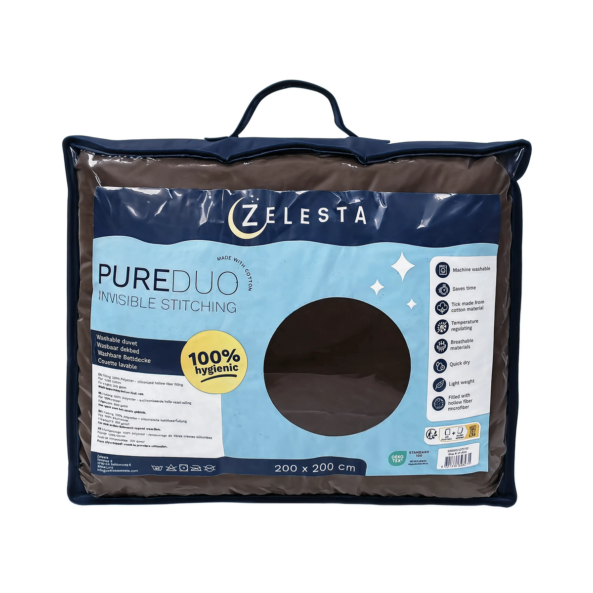 Zelesta Pure Duo No Stitch Baumwolle Bettdecke - Schwarz & Anthrazit