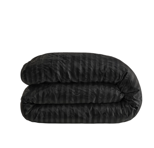 zailistade.comluxe Hotel Stripe Baumwollsatin Bettdecke - Schwarz