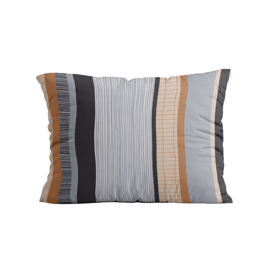 Rechteckige Zelesta Royalbed Kissenbezüge Set von 2 in 80x80cm mit blau gestreiftem Muster auf weißem Hintergrund.