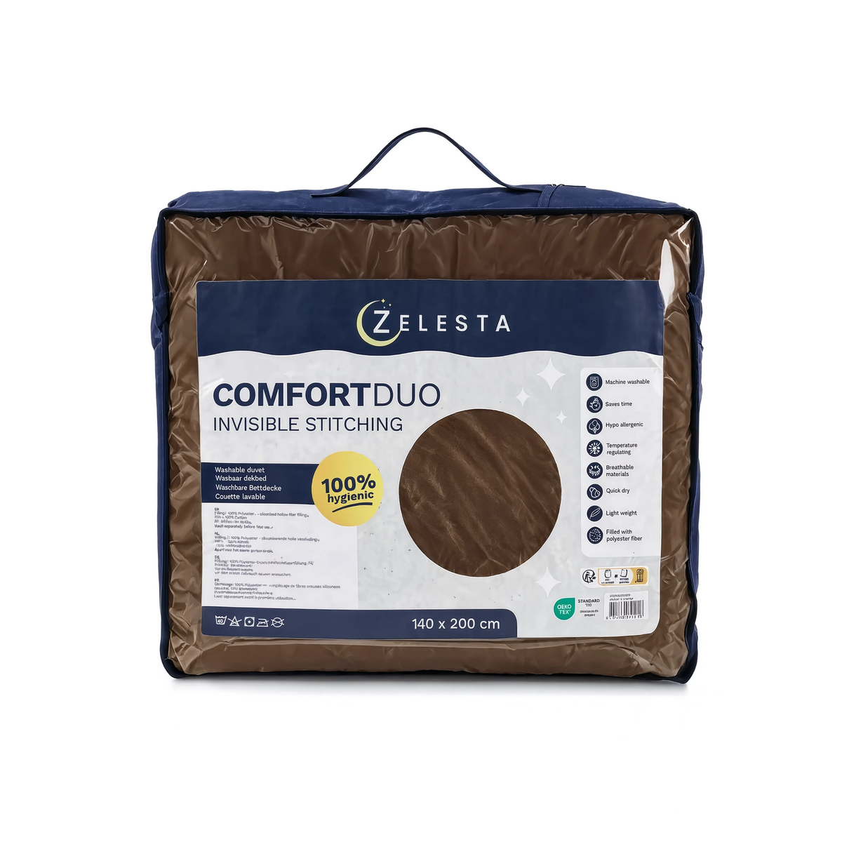 Zelesta Comfort Duo No Stitch Bettdecke - Taupe & Braun