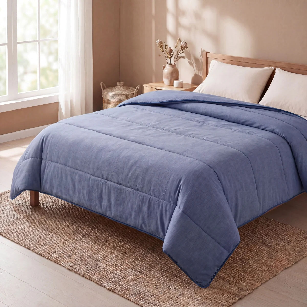 Zelesta Comfort Structure Bettdecke - Denim
