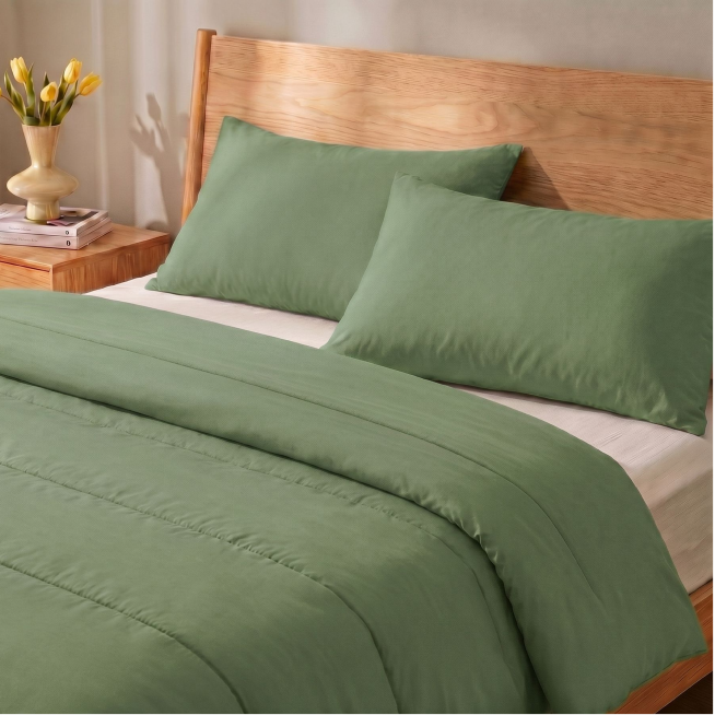 Zelesta Comfort Uni Sommerbettdecke - Salbeigrün