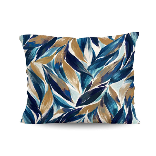 zailistade.comluxe Design Baumwollsatin Kissenbezüge Set von 2 - Blue Multicolor Leaves