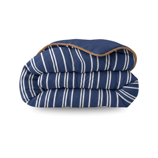 zailistade.comluxe Design Baumwollsatin Bettdecke - Blue Stripes