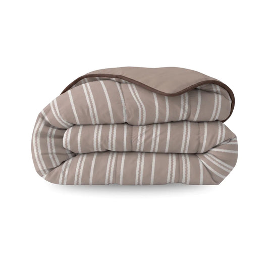 zailistade.comluxe Design Baumwollsatin Bettdecke - Taupe Stripes