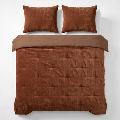 Zelesta Special Jersey Chenille Kissenbezug-Set, 2 Stück - Warmes Braun