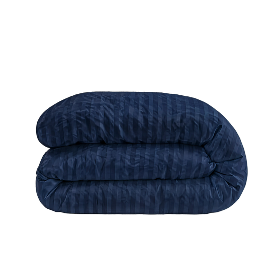 zailistade.comluxe Hotel Stripe Baumwollsatin Bettdecke - Blau