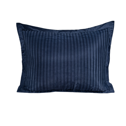 zailistade.comluxe Hotel Stripe Baumwollsatin Kissenbezüge Set von 2 - Blau