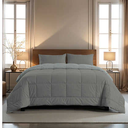 Zelesta Pure Duo Baumwolle Sommerbettdecke - Dunkelgrau & Hellgrau